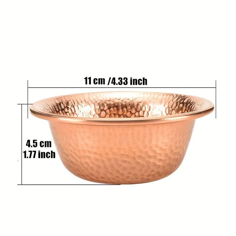 1Pcs,Relief Pure Copper Drinking Bowl Pure Brass Small Auspicious Holy Water Cup Buddhist 11cm Bowl Home\'s Gift Decorative