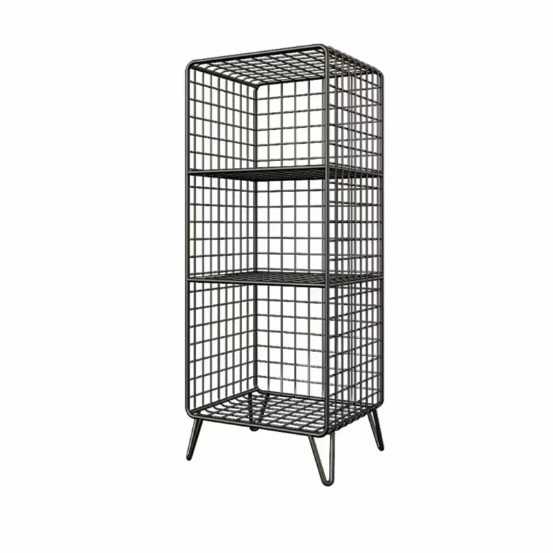 Nordic Living Room Simple Shelving Floor Multilayer Iron Art High Appearance Horizontal Corner Storage Rack