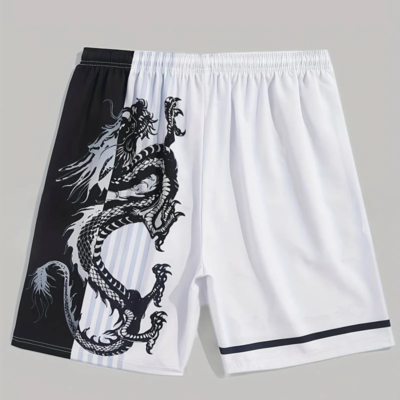 New Fashion Summer Men Women Graphic Beach y2k Shorts Print Dragon Oversize Quick Drying Trunks Holiday Hawaii Leisure Swimsuit 