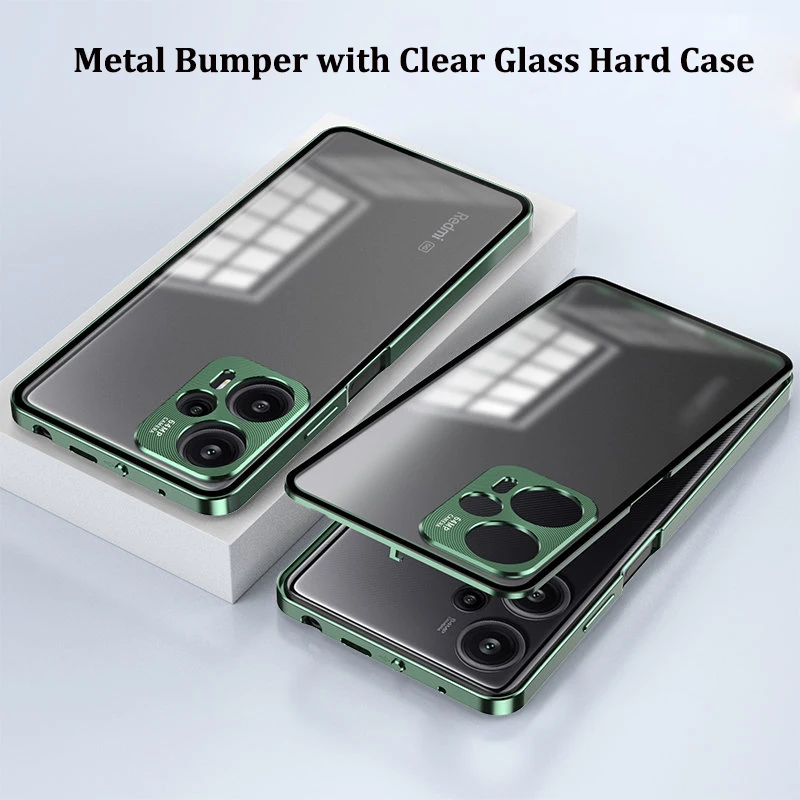 

For Xiaomi Poco F5 5G Case Shockproof Metal Bumper with Clear Matte Hard Back Cover Phone Case for Xiaomi Poco F5 PocoF5 5G