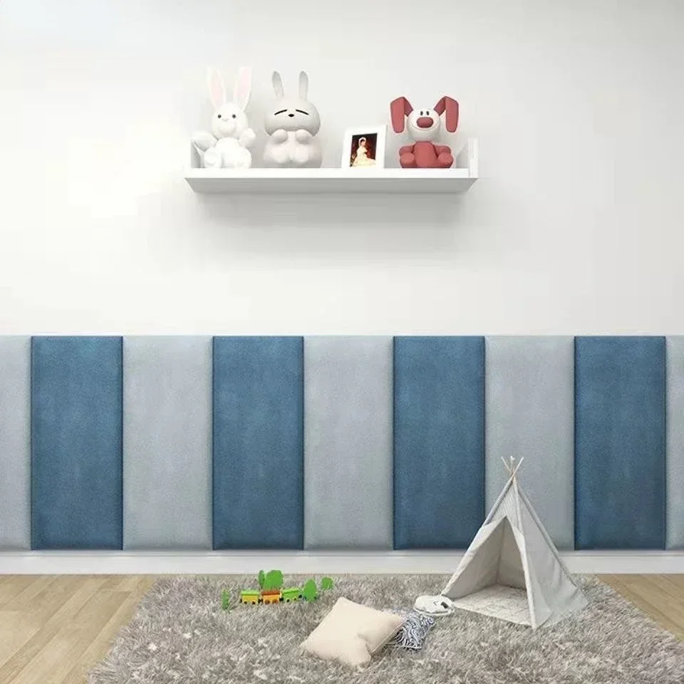 Headboard dekorasi rumah, panel dinding kayu, papan kepala tahan benturan, furnitur kamar tidur, headboard dengan perekat