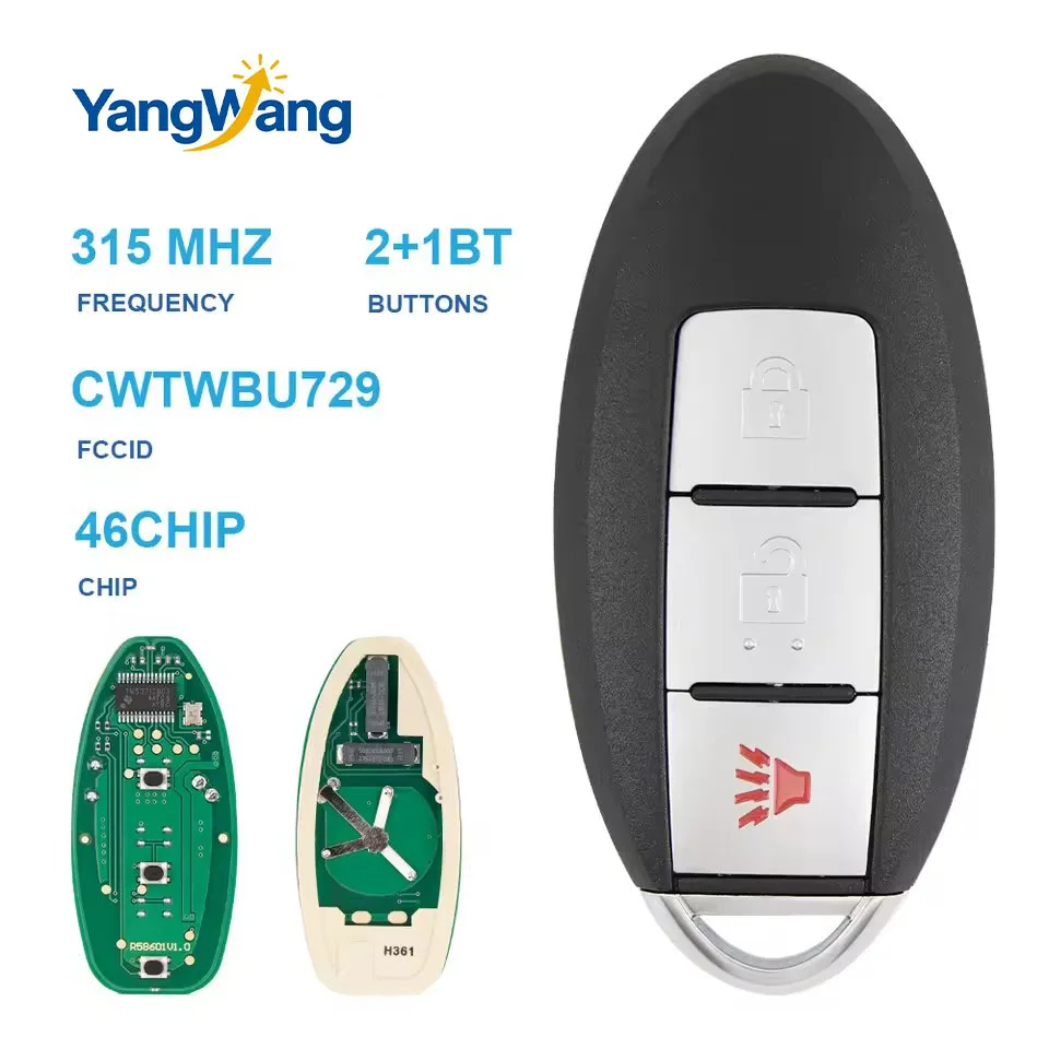 

YW Remote Car Key CWTWBU729 315Mhz For Nissan Tiida Teana Altima Maxima Armada Xtrail Pathfinder Rogue Versa Juke WITH 46CHIP