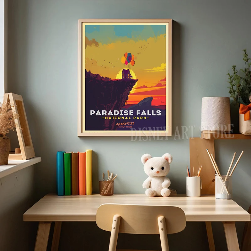 لوحة فنية مستوحاة من الحديقة الوطنية من ديزني أرينديل، جمجمة روك، هاكونا ماتاتا، كورونا والجنة شلالات قماشية ديكور المنزل