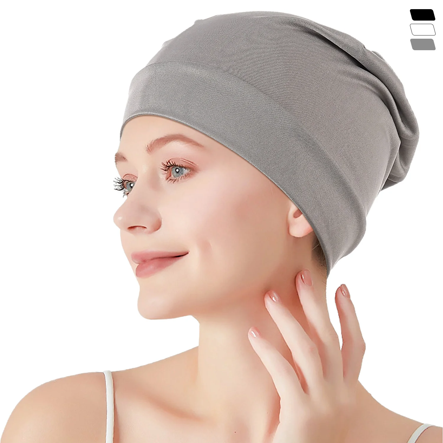 Multicolor Muslim Hijab Caps Wrap Head Ramadan Soft Elastic Ladies Turban Bonnet Fashion Headdress Wearable