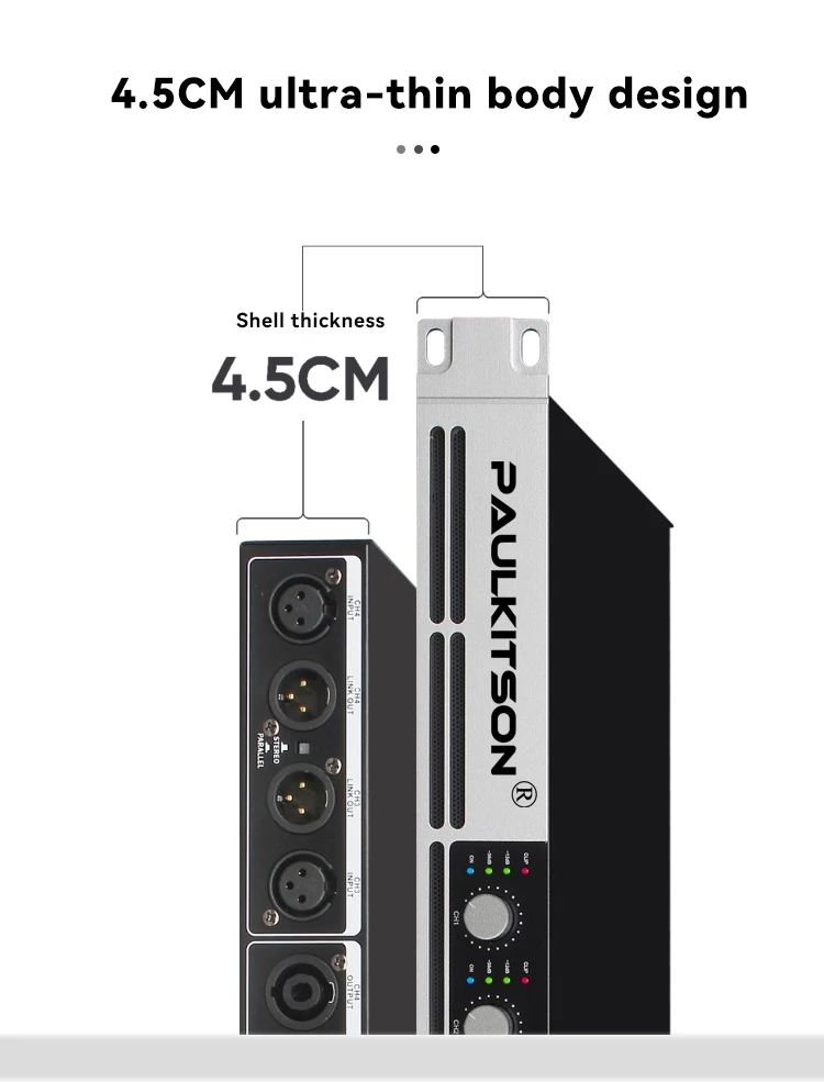 Paulkitson G1200 Professioneller Leistungsverstärker 4-Kanal 1200W×4 Hochleistungs-Audioverstärker für Club, Kirche, Live-Bühnenshows und Veranstaltungen – Detail 12