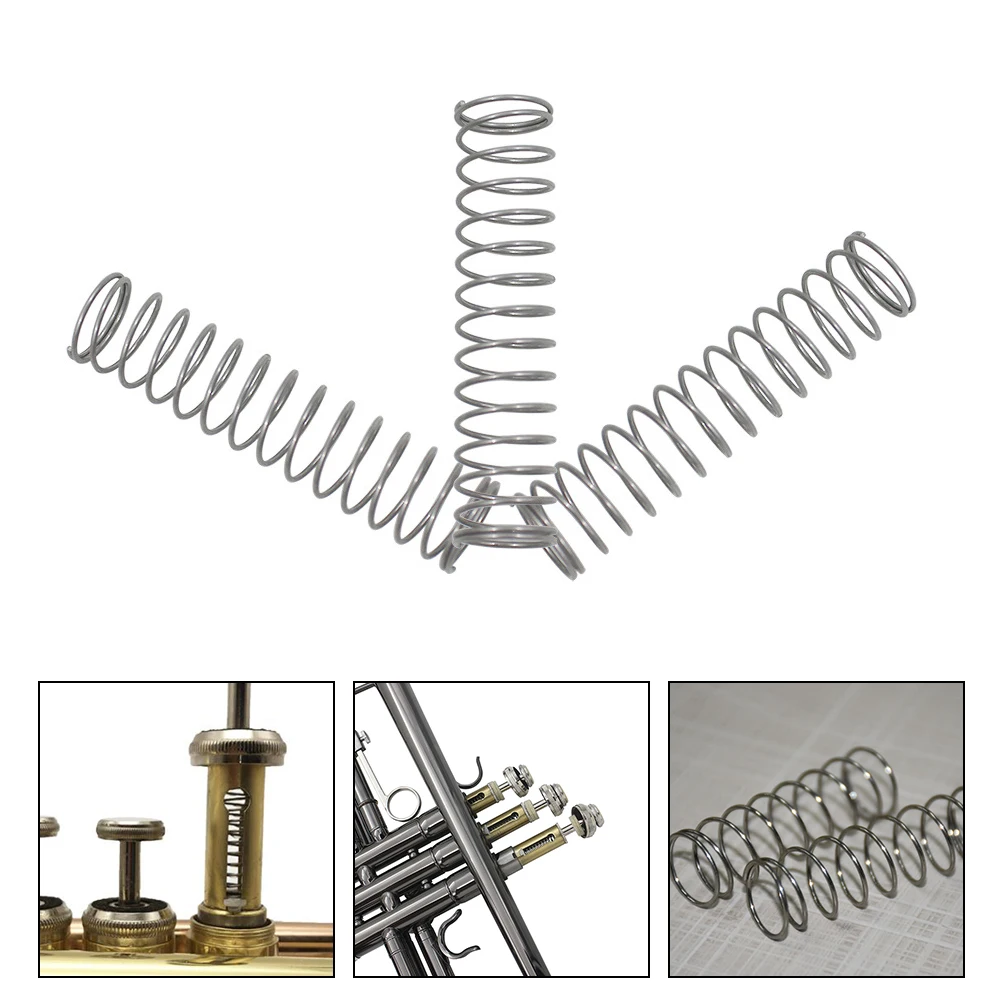 

3pcs Trumpet Button Spring Replacements Stainless Steel Durable Suitable Most Trumpets Small Size Portable Springs Accessories