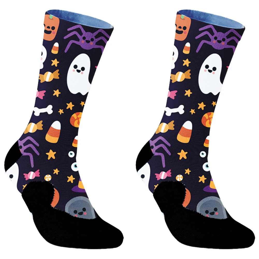 2024 neue Halloween Rad socken Männer Frauen Fahrrads ocken Basketball Socken Renn socken Street Fashion Rollschuh Hip-Hop Socken