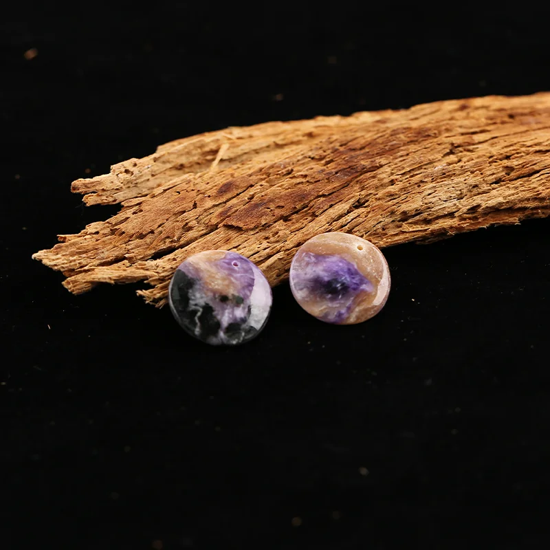 B&F Charoite Earring Beads for Jewelry Making, Handmade Natural stones beads, Stones for jewelry Making Supplies