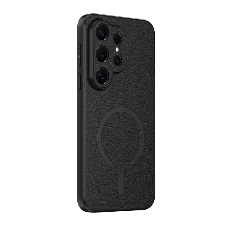 

Luxury Sle Goat Skin Leather For Magsafe Magnetic Case For Samsung Galaxy S25 S26 Ultra Plus Wireless Charging Shockproof Cover