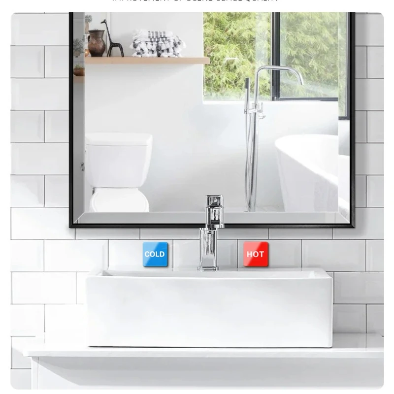 Acrylic Hotel Bathroom Faucet Hot and Cold Water Prompt Sign Toilet Hot and Cold Water Logo Sticker