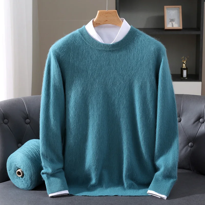 Maglione da uomo in puro cashmere visone 100% pullover con o-collo lavorato a maglia maglione di visone di grandi dimensioni inverno nuove magliette a maniche lunghe maglioni di fascia alta