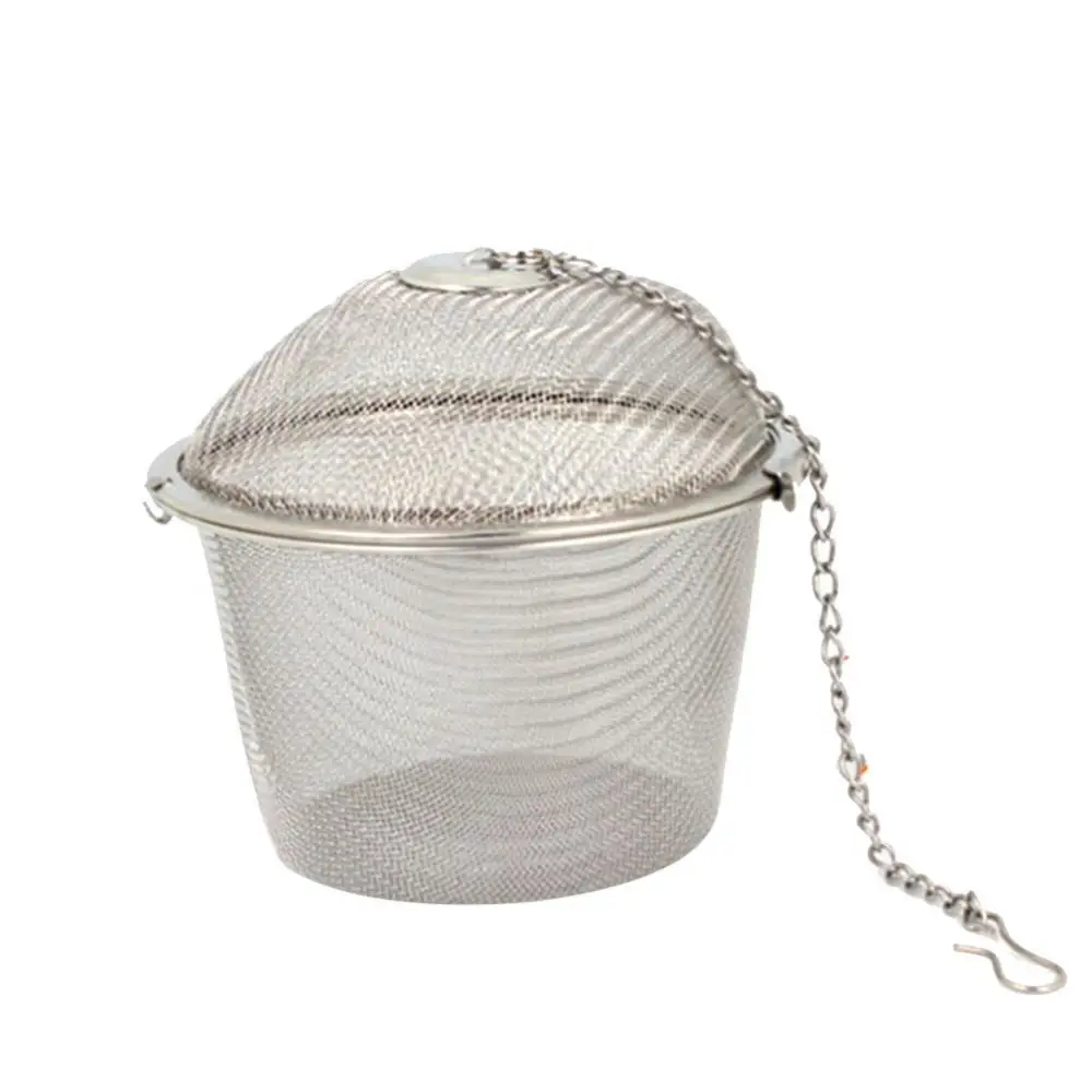 Tea Strainer Creative Filter Strainer Mesh Stainless Steel Tea Ball Bucket Infuser Fine with Chain Teaware