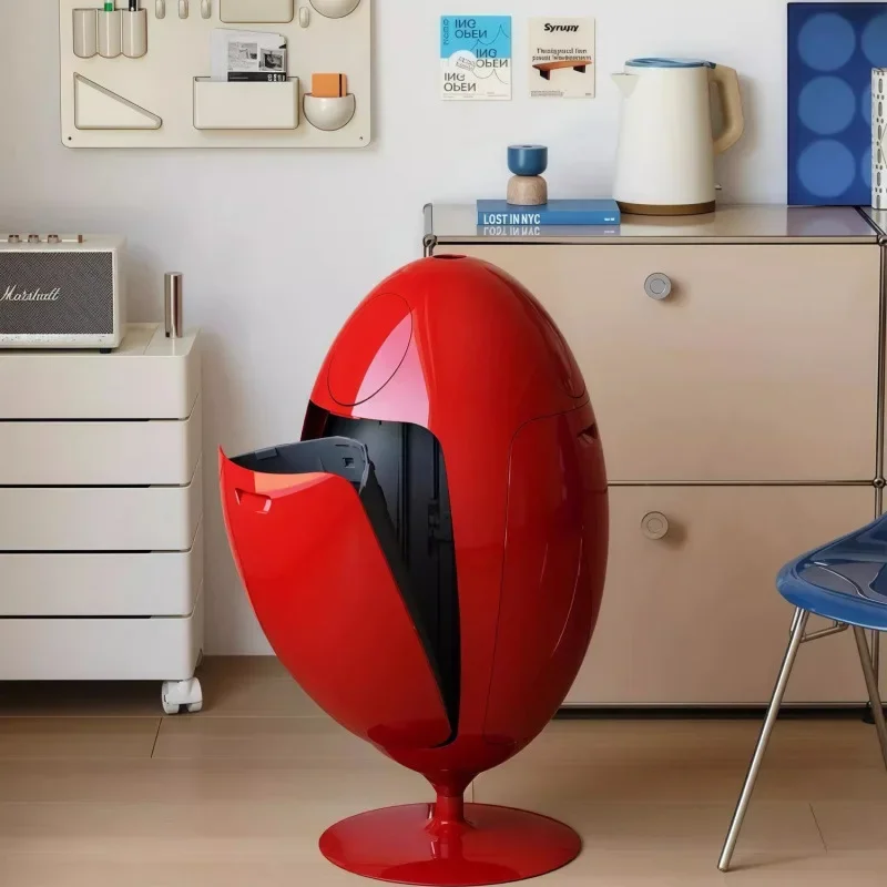 Dinosaur egg trash can, living room bedroom rotating ring egg-shaped storage bucket