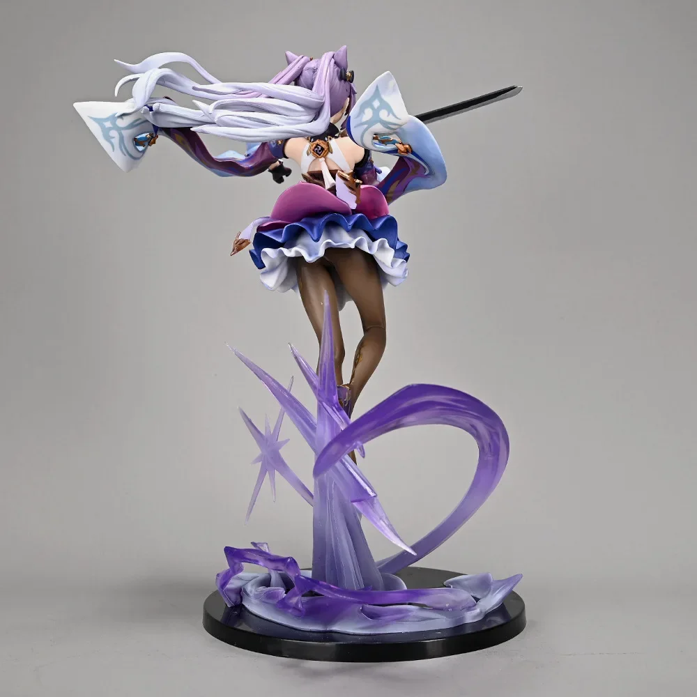 26cm Anime Genshin Impact Keqing Game Figure Statue Doll Action Figurine Pvc Decoration Ornaments Model Toys Decor Figurine