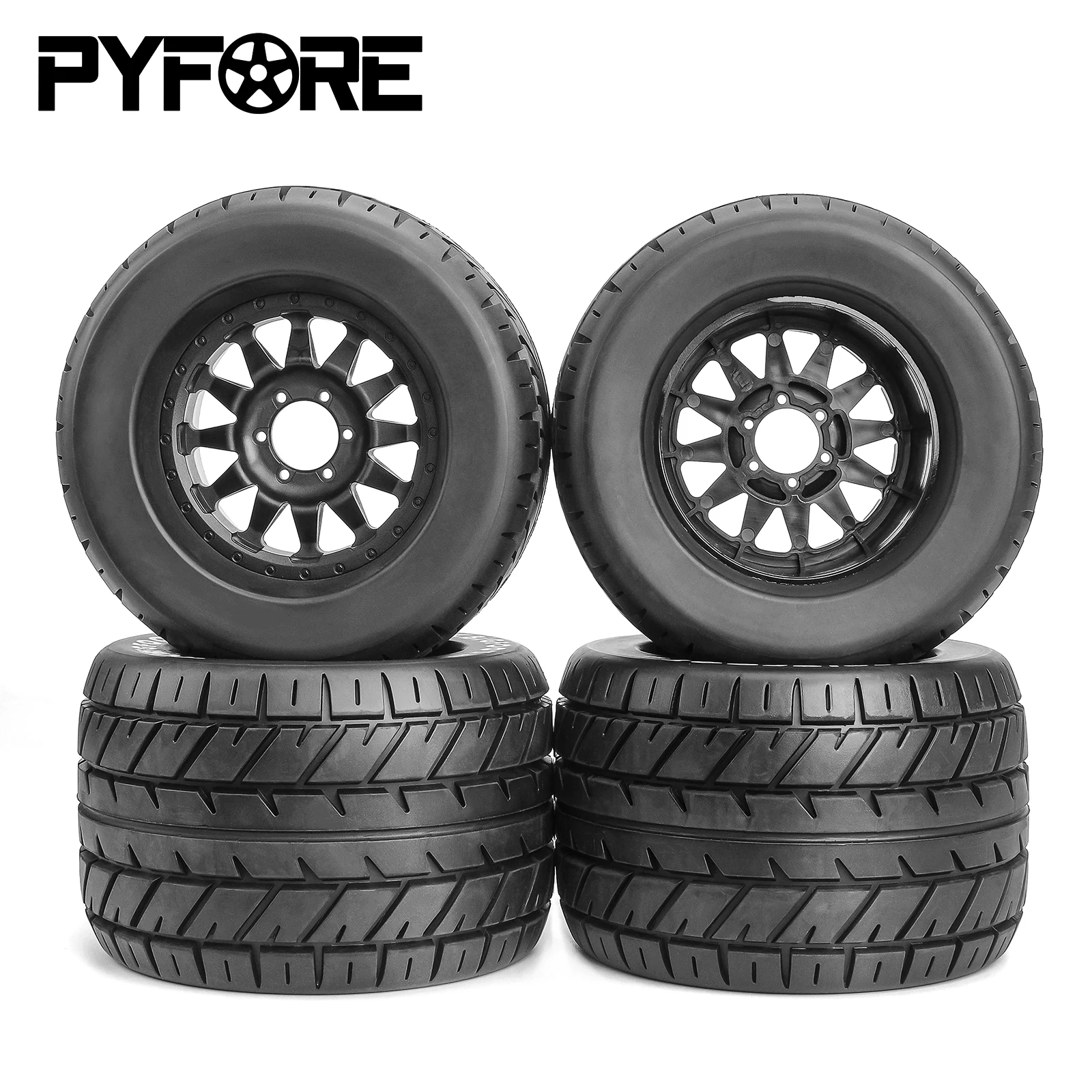 

PYFORE Parts Wheel Tires 165X105mm 14/17mm Adapter for 1/8 RC Model Buggy Car 1/8 E-Revo NOTORIOUS KRATON HPI Accessories