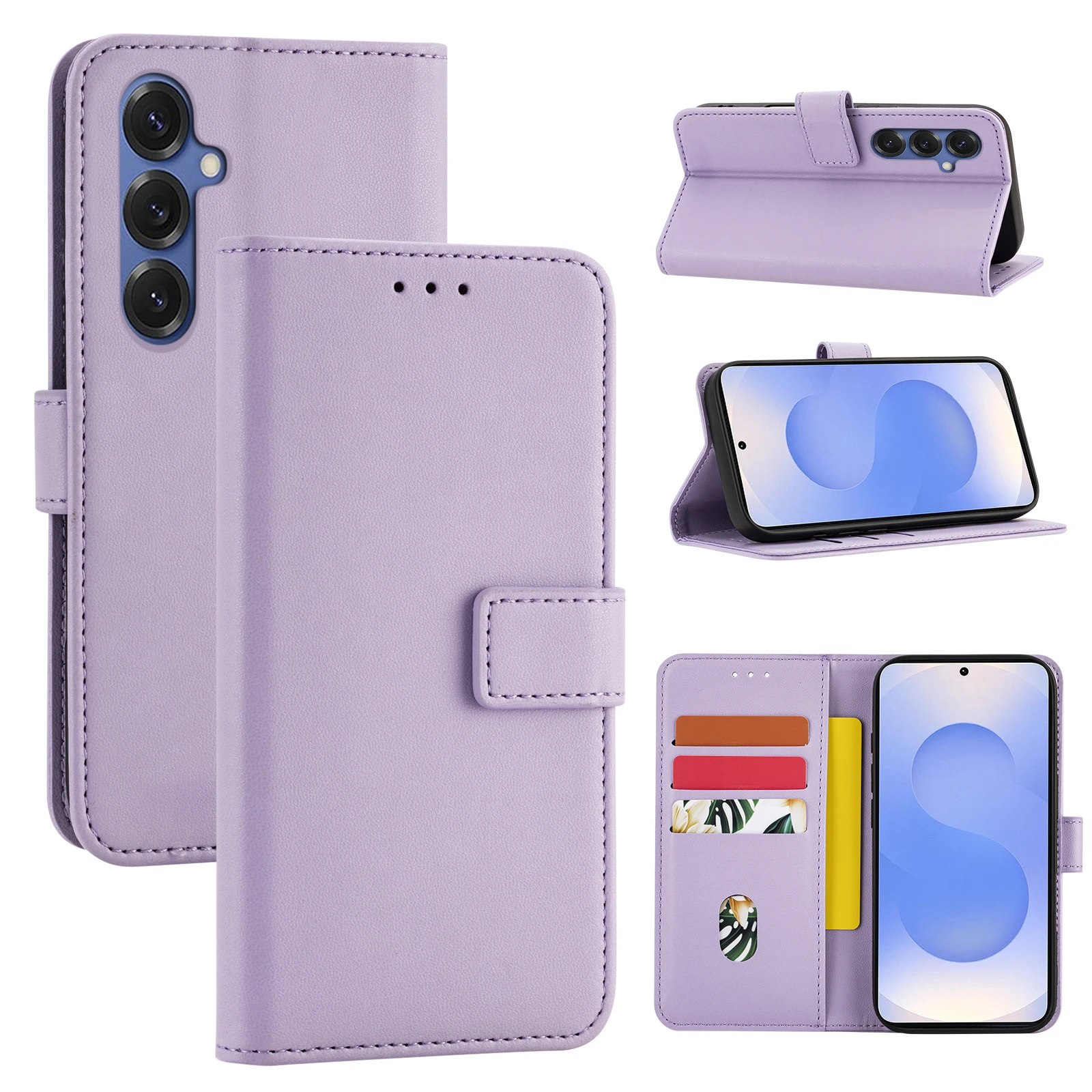 Oder Samsung A56 Serie Schutzhülle Flip Wallet Case mit Kartenfach Kunstleder Handyhülle – Detail 3