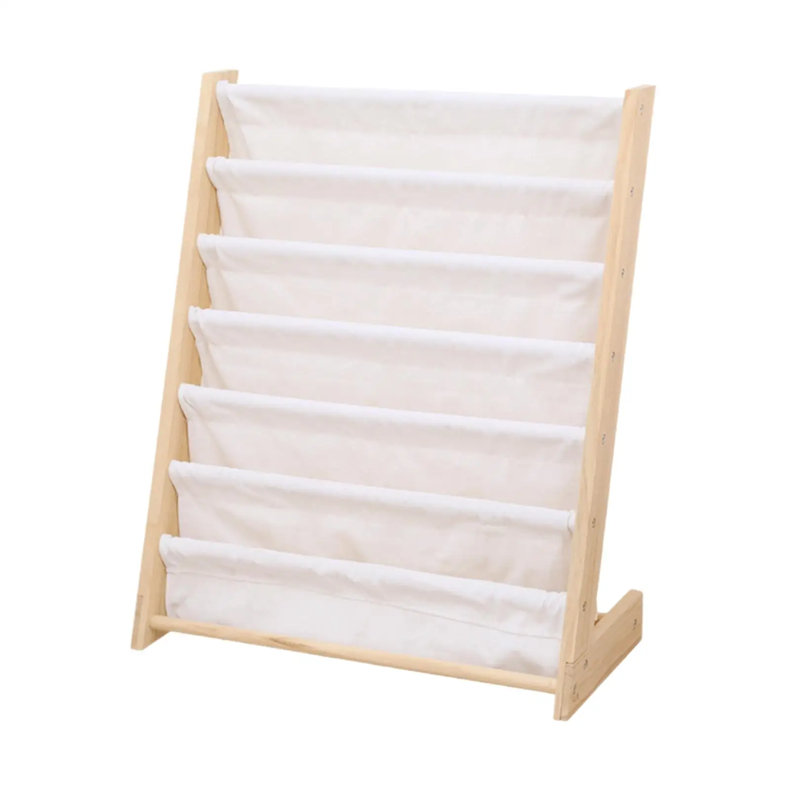Children Book Rack Storage Kids Sling Bookshelf Nursery Book Holder Gift Wooden