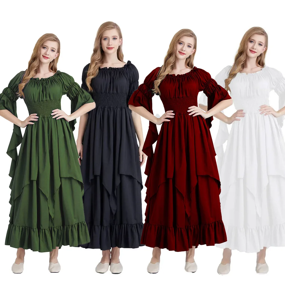 

Sxey European Medieval Renaissance Retro Palace Queen Fancy Costume Halloween Disguise Victorian Princess Cosplay Dress