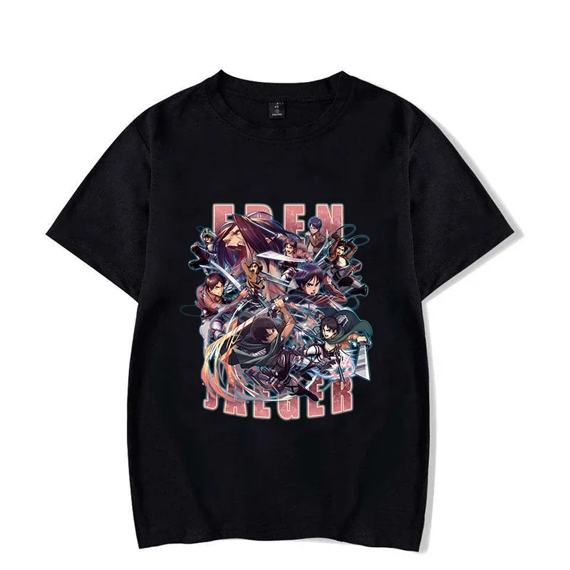 

Japanese anime attack Giant print summer T-shirt Heavy shoulder casual fashion trend 100% cotton round neck short sleeve T-shirt