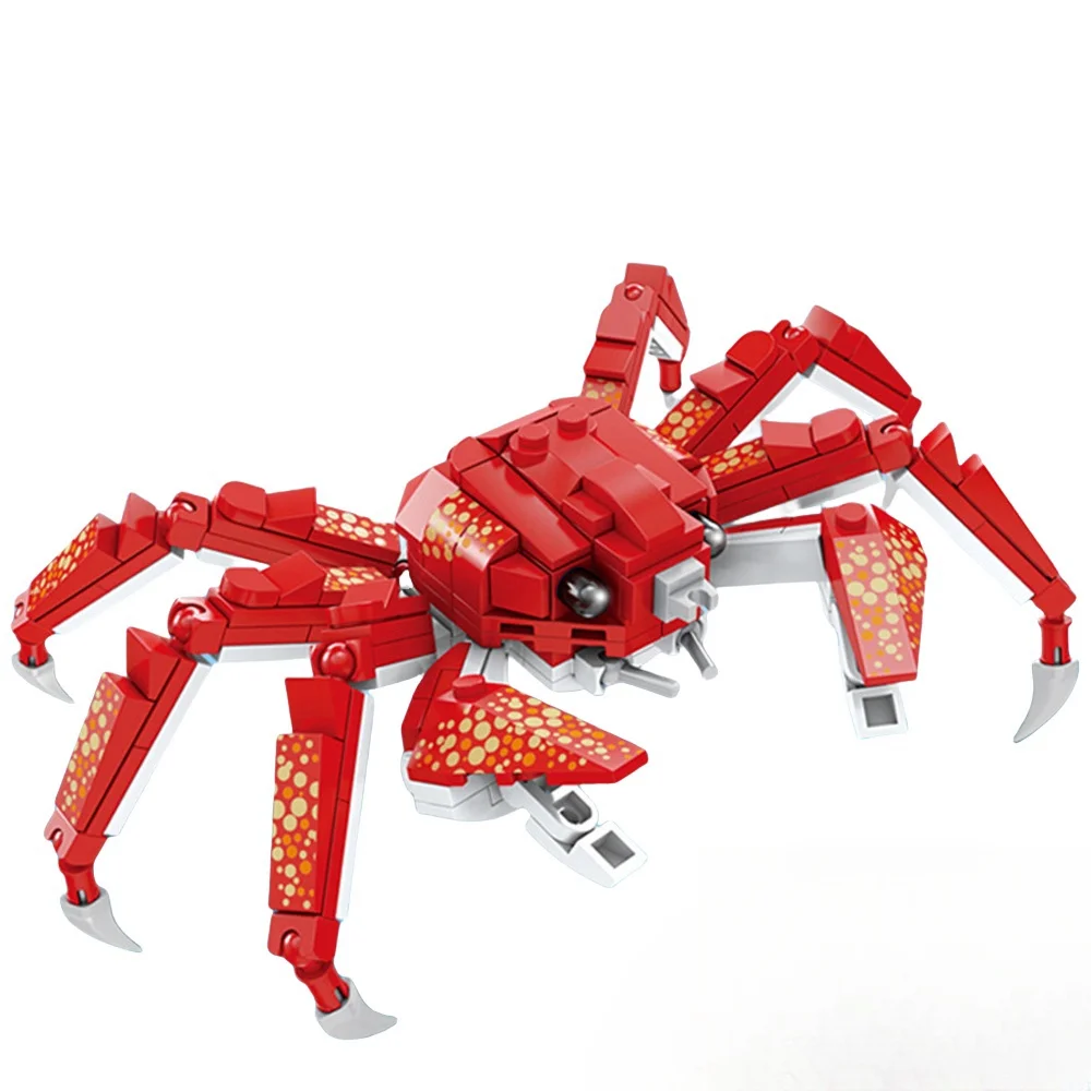 King crab Realistic Educational Ocean Creature Model Building Blocks Toys Easy Assembly,Ideal Holiday Gift for Kids Birthday