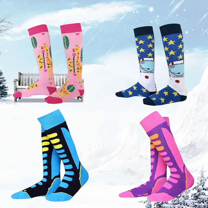 Sport Snowboard Wear Stocking Winter Thermal Kids Bottom Snow Sock Outdoor New Ski Socks Children Thickening Cotton Skiing Socks