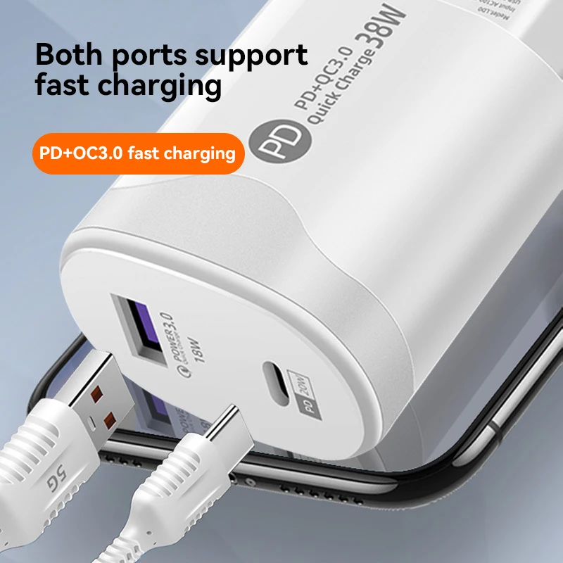 Xiaomi 38W Quick Charger USB Ultra Fast Charging Pd Head Multi Port Mobile Phone Adaptation For Iphone Android European Standard