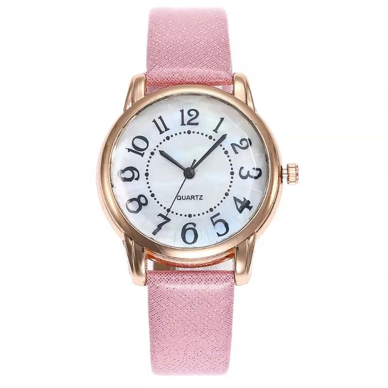 Women's Quartz Fashion Leather Belt Ladies Watch Casual Simple Digital Creative Student Watches for Women Gifts Reloj Mujer