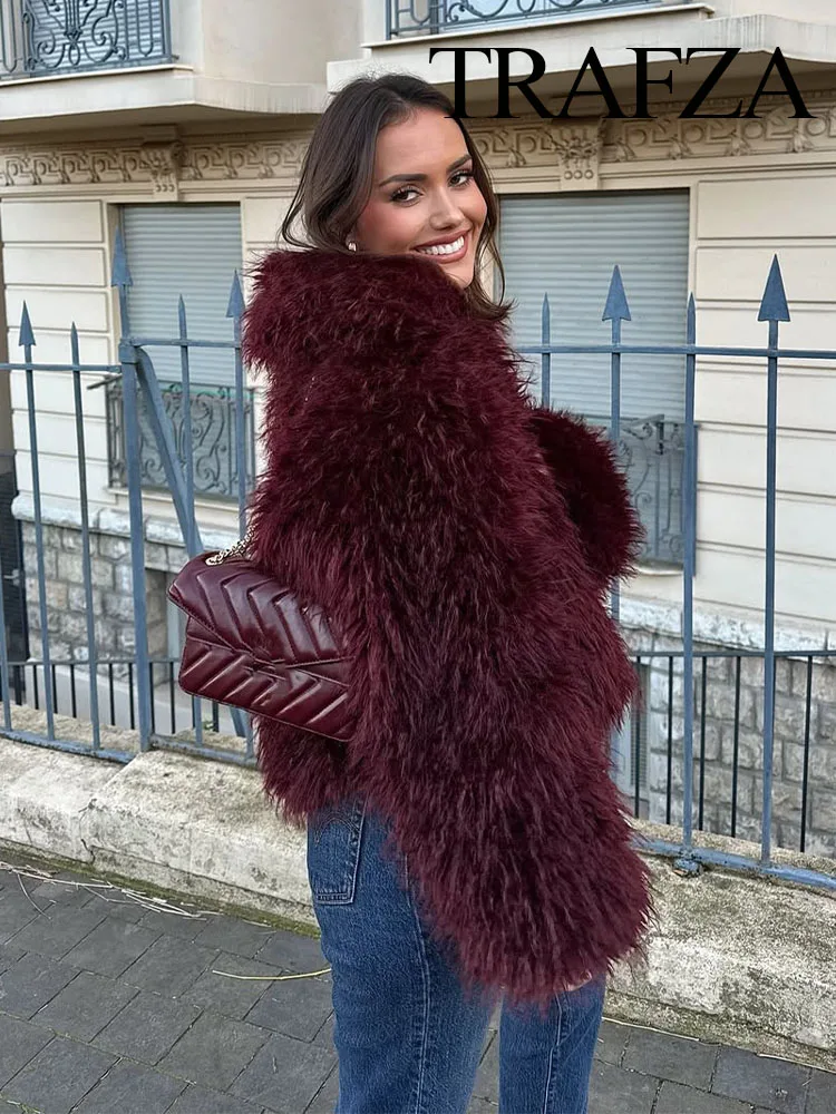 HH Women's Fashion Hot-Selling Autumn Winter Environmentally Friendly Fur Short Coat Female Temperament Casual Warm Jacket