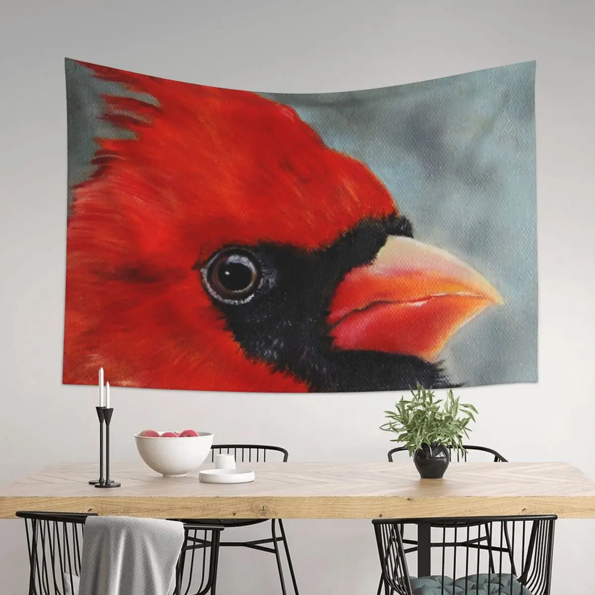 

Male Cardinal Art Tapestry Decoration Bedroom Custom Room Aesthetic Decor Tapestry