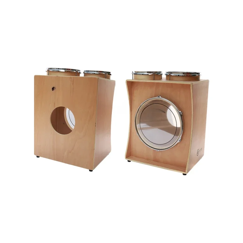 Two-hand street drums, wooden box  jazz  professional table  European version of wooden box