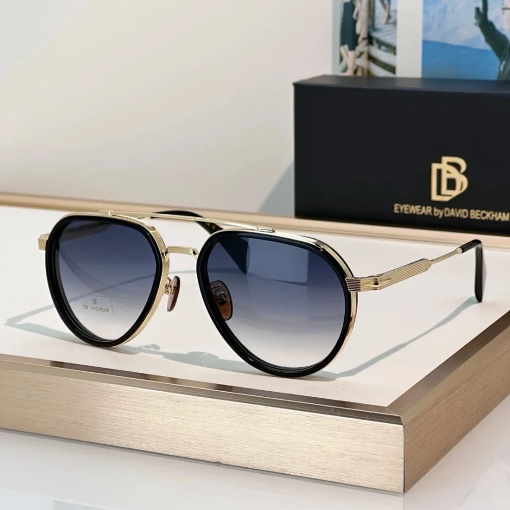 Luxury Brand DB1226S Unisex Double‑Bridge Pilot Sunglasses UV400 Gradient Acetate Frame Vintage Shades Outdoor Driving Eyewear
