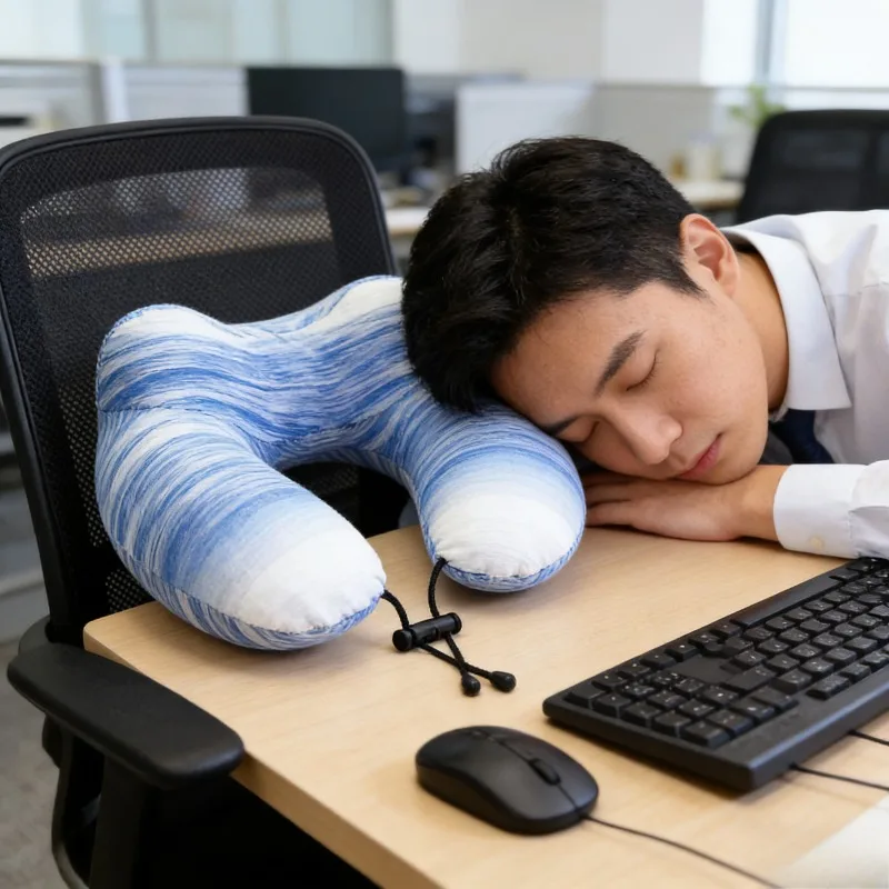 Almohada inflable de viaje en forma de U, soporte para el cuello, avión, coche, Cer, almohada vical, reposacabezas portátil