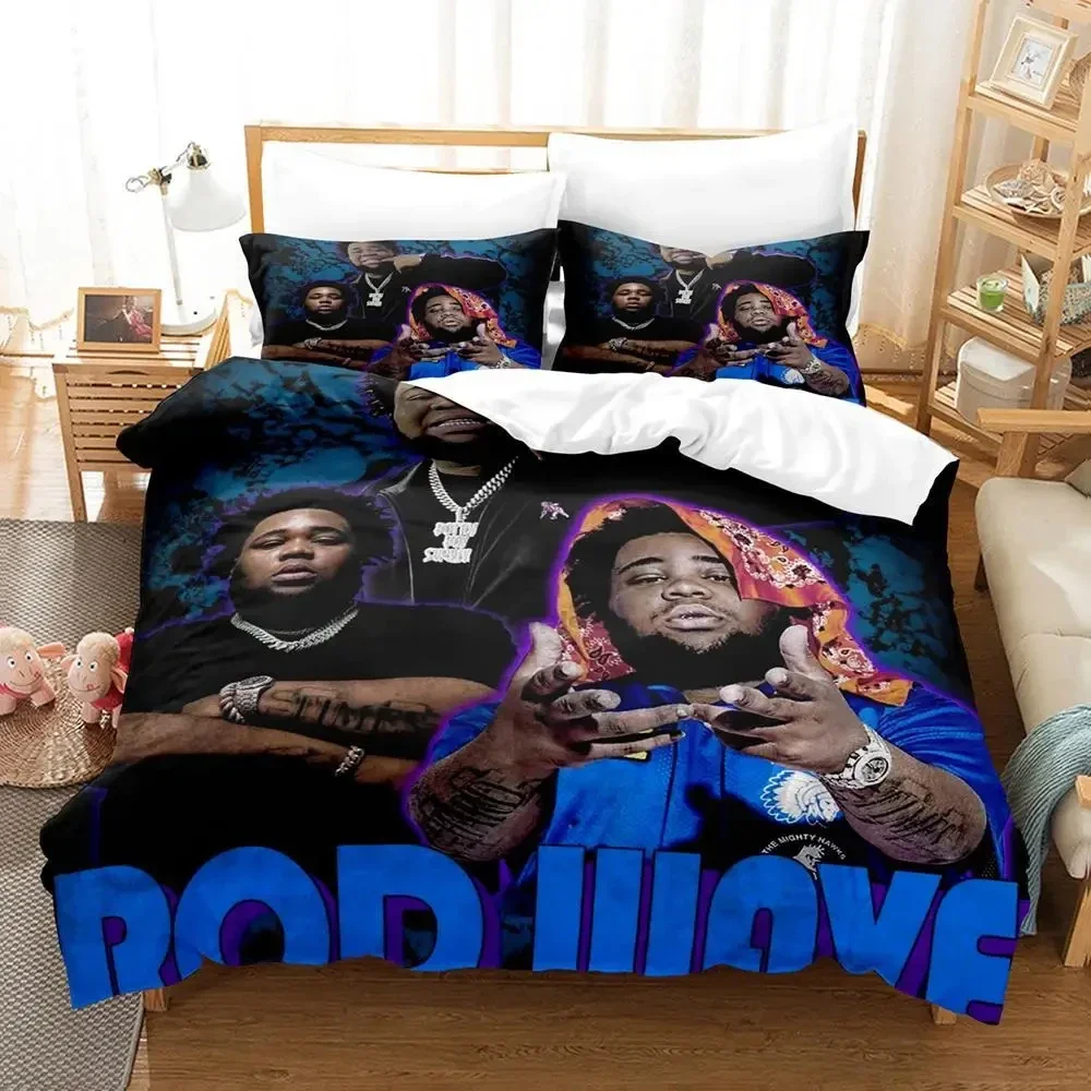 

3PCS Single-sided Printed Quilt Cover Rapper Rod Wave Printed Bedding Sets Comfortable Bedspreads Comforter Duvet Birthday Gift