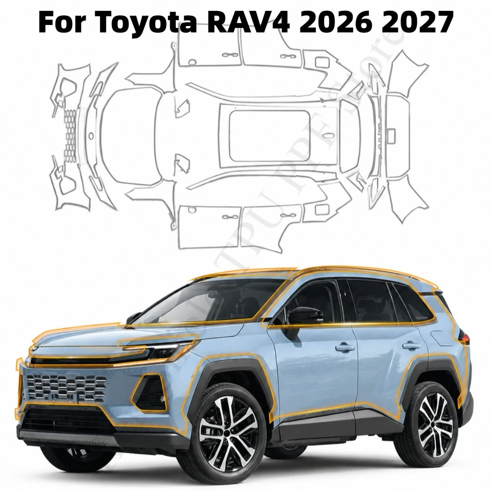 9Mil TPU Scratch Resistant For Toyota RAV4 2026 2027 Car Paint Protection Film Precut PPF Clear Sticker Self-adhesive Repairable