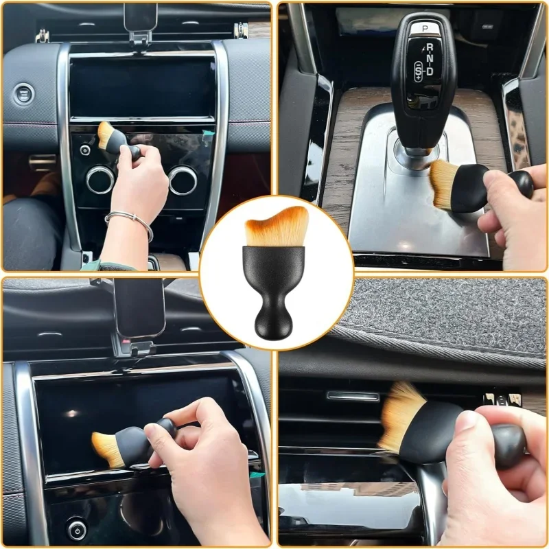 1/2PCS Car Interior Cleaning Brush Center Console Clean Air Outlet Cleaning Soft Brush with Shell Car Crevice Dust Removal Brush