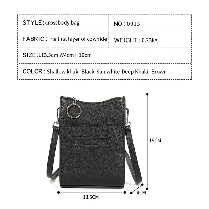 Women Phone Crossbody Bag Genuine Leather Shoulder Messenger Bag Large Capacity Travel Portable Coin Purse Card Pouch Phone Bag