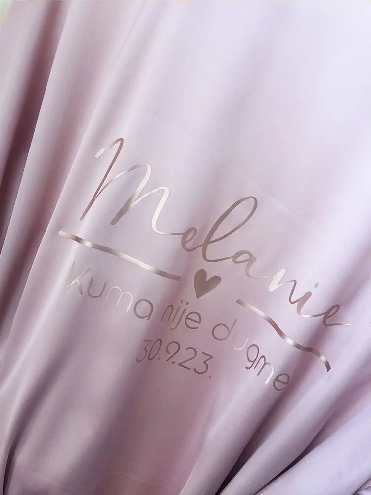 White Robe with Gold  Bride Muave Robe with Rose Gold Kuma Nije Dugme Robes be Personalized on Another Language Ruffled Bathrobe