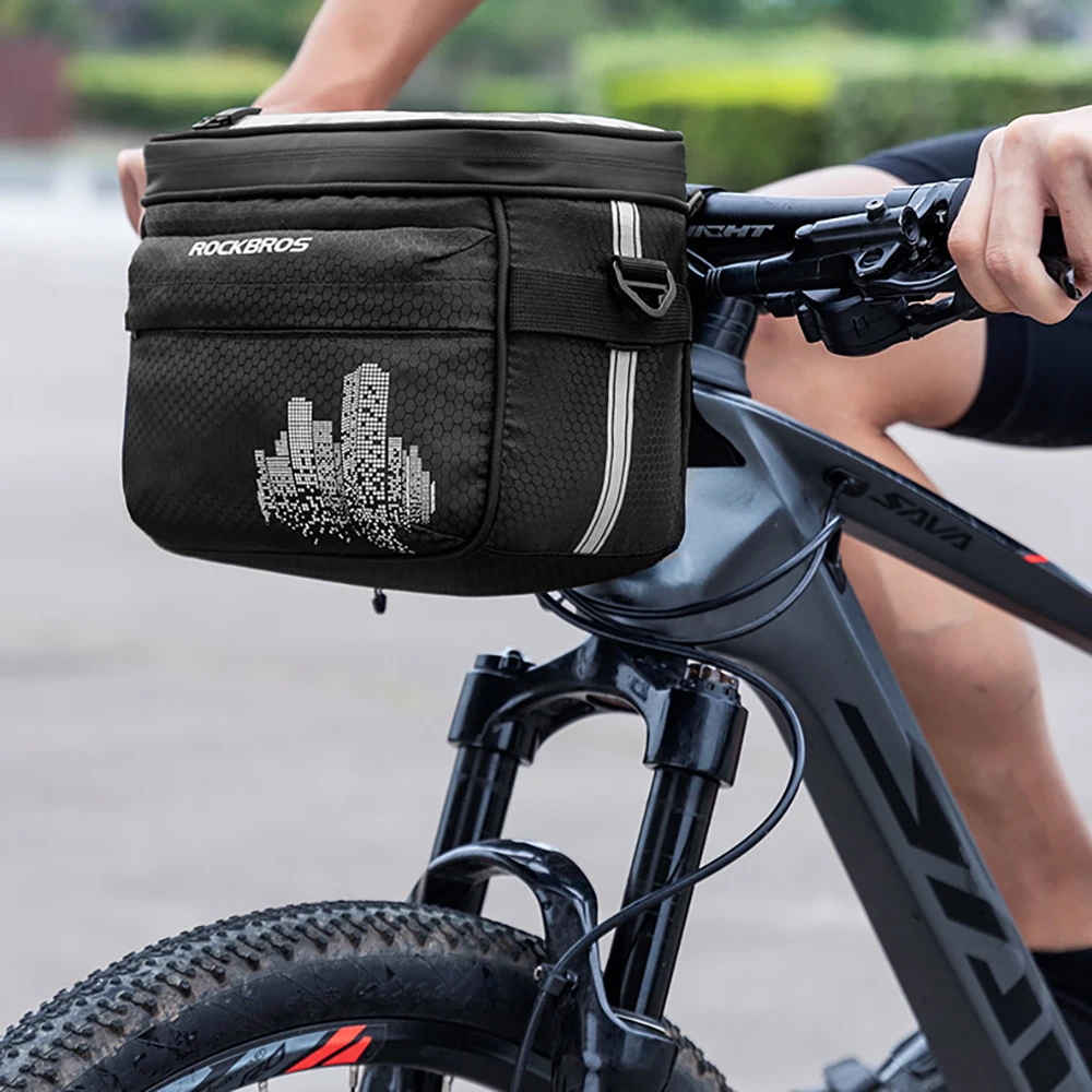

ROCKBROS Bicycle Handlebar Bag Cycling Front Tube Bag Bike Shoulder Storage Bag Carrier Pouch Riding Carrying Bag