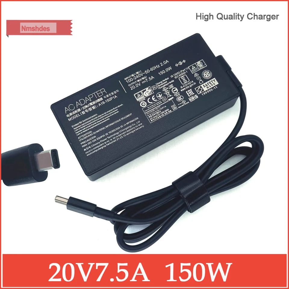 純正 20V 7.5A 150W 長方形コネクタ充電器 ASUS V16 ゲーミングノート