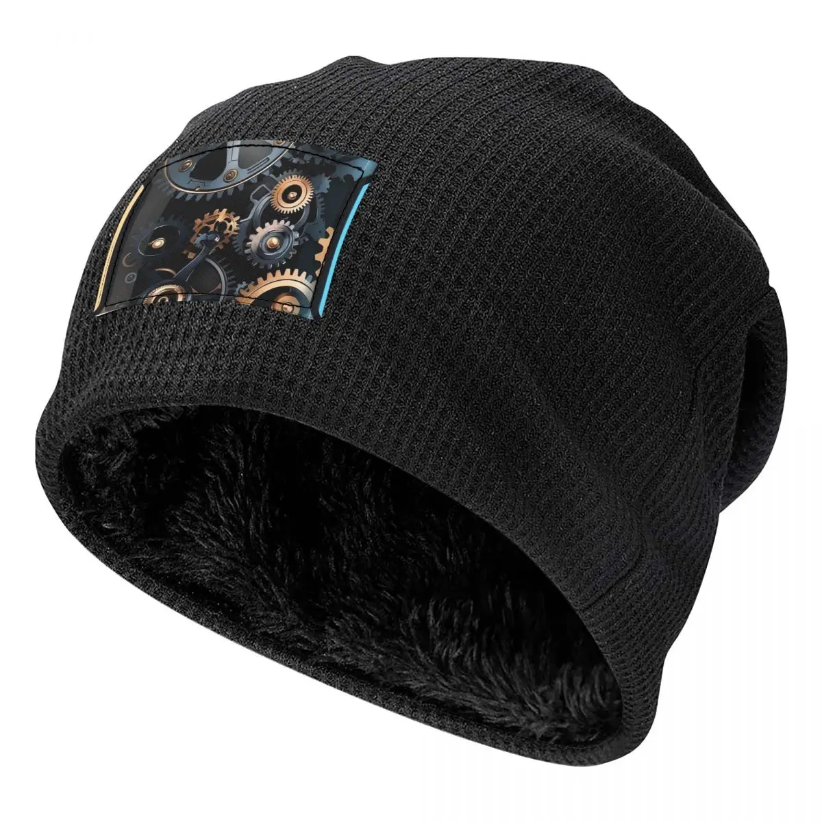 Mechanical Machine Gears Steampunk Style Beanies Caps Fleece-Lined Bonnet Hat Warm Fashion Autumn Winter Outdoor Skullies Hats