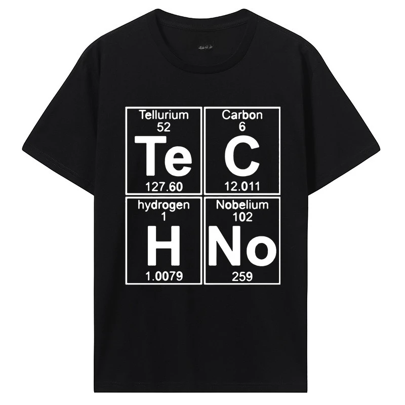 Summer New Funny Graphic T Shirt Mens Te C H No Techno Pop Music Short Sleeved Tees Tshirt Cotton O-Neck Hip Hop Unisex Top