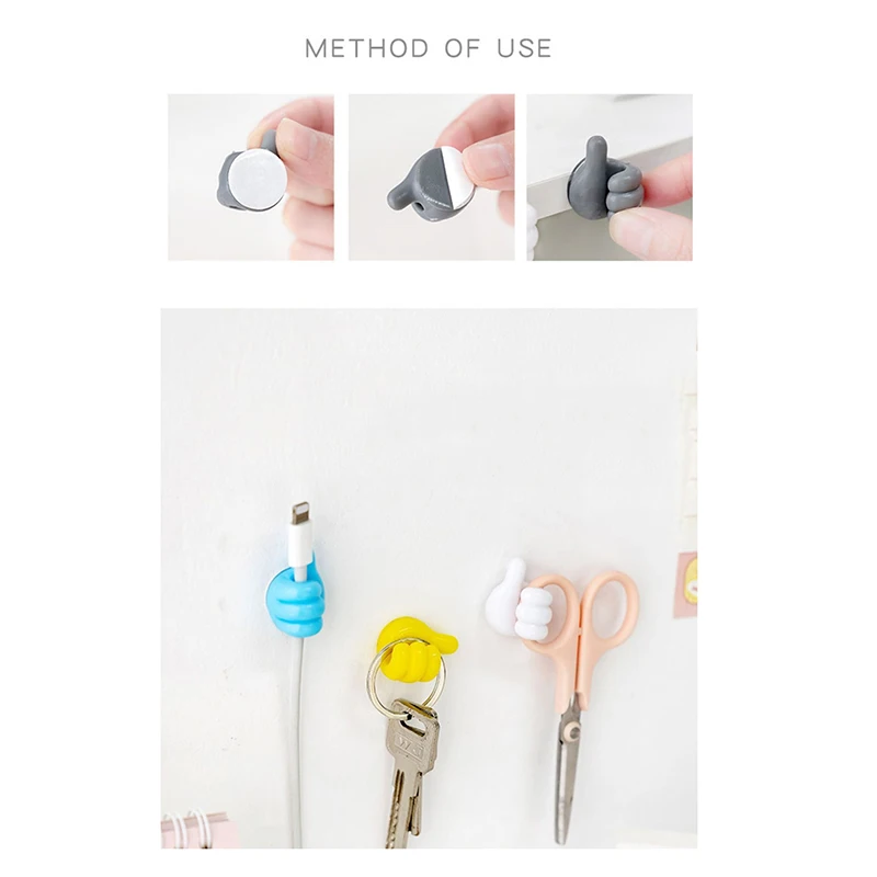 10/20Pcs Multifunctional Cable Organizer Clip Holder Thumb Hooks Wire Wall Hooks Hanger Storage Cable Holder For Kitchen Home