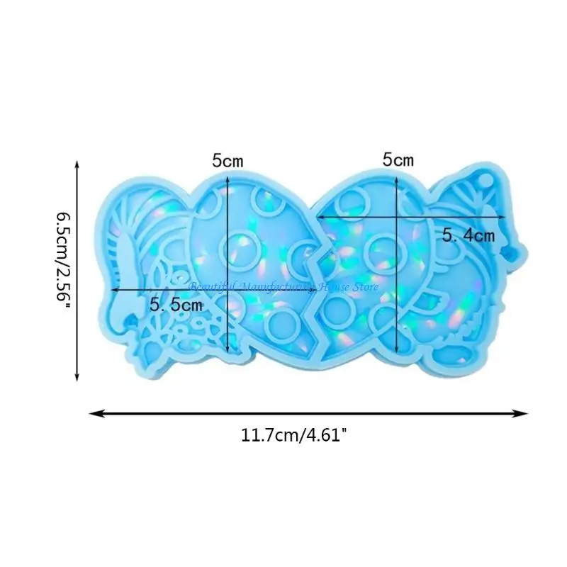 E56A قوالب الراتنج المجسم مع ثقب عيد الميلاد جنوم قلادة قالب من السيليكون DIY بها بنفسك سلاسل المفاتيح المعلقات مجوهرات الراتنج