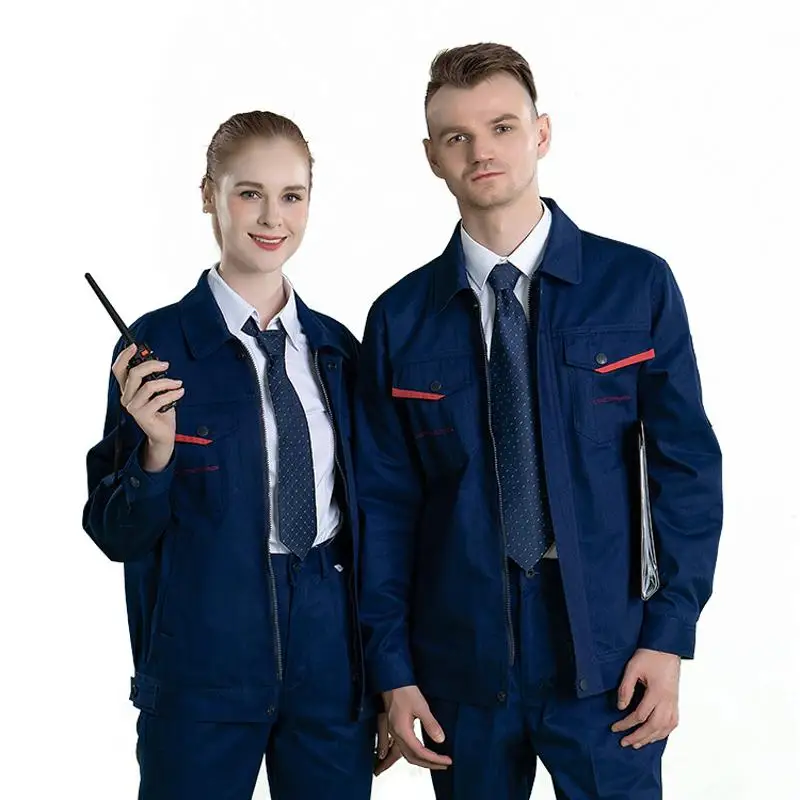 Spring And Autumn Long Sleep Workshop Work Suit Set Coat Customized Name Printed Logo Factory Paint Repair Welder Jacket