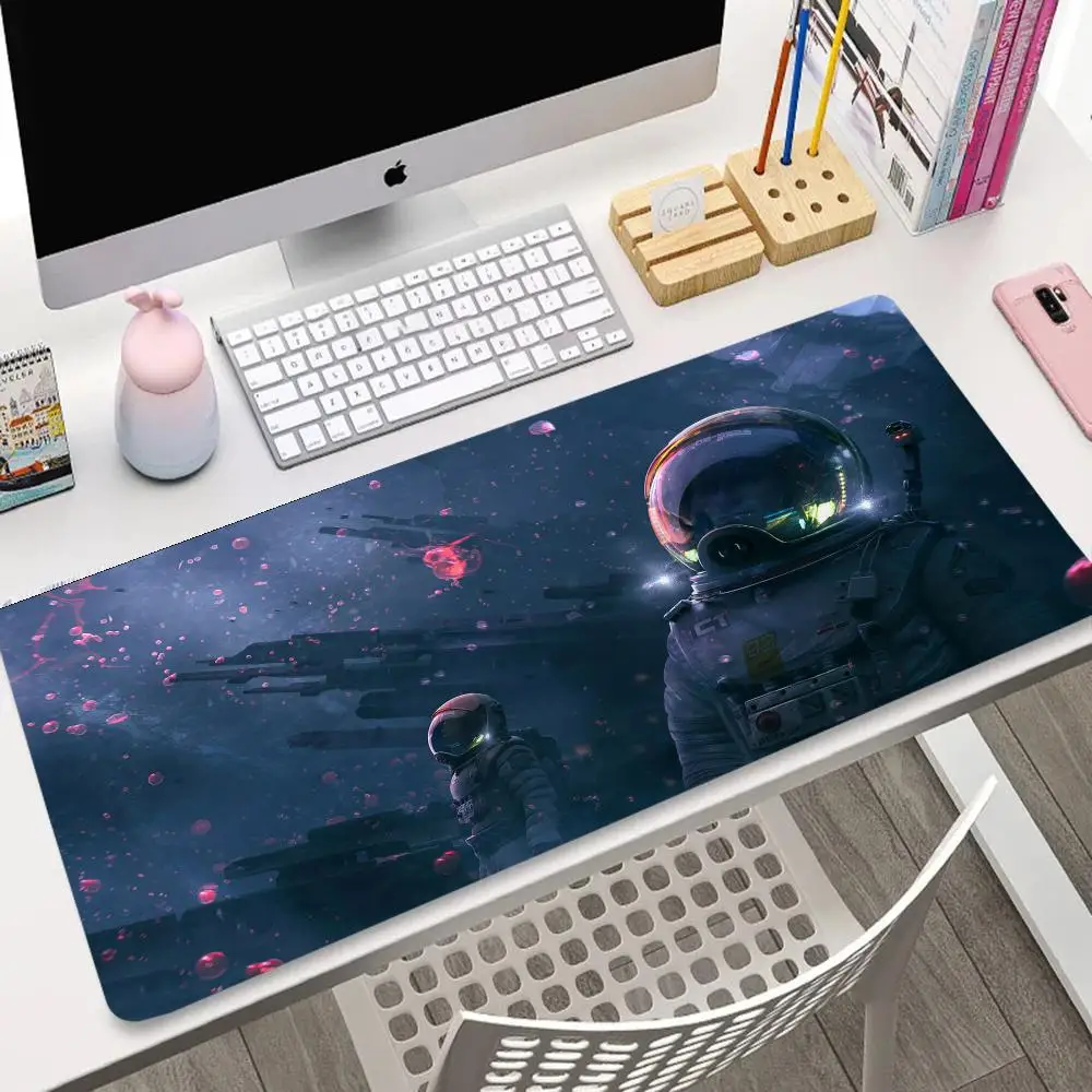 

Коврик для мыши Space Astronaut Overlooking, большой коврик для мыши с прошитыми краями, коврик для компьютерной клавиатуры XXL, подходит для дома