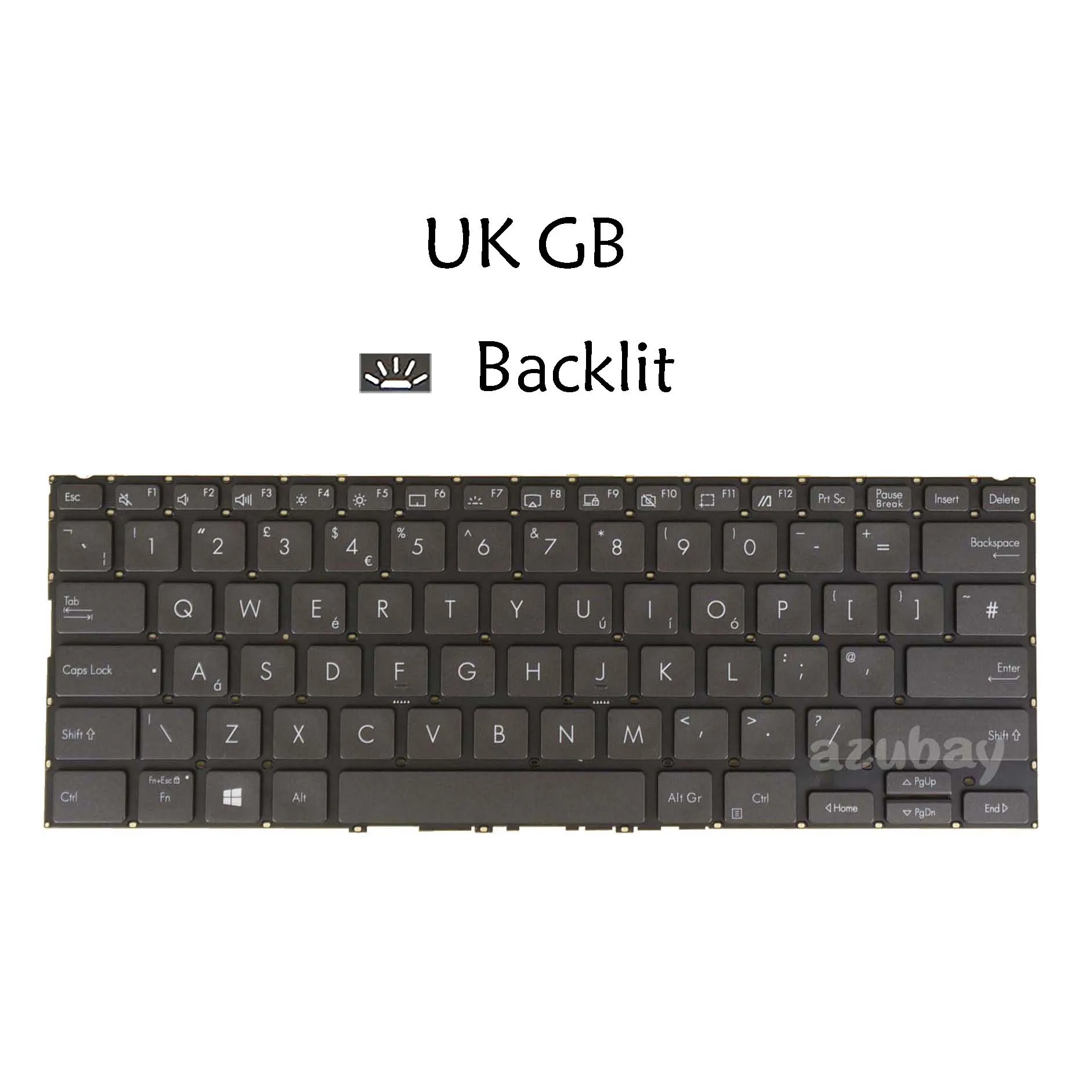 

Клавиатура с подсветкой UK GB для ноутбука Asus Zenbook Flip 14 UX463 0KNB0-262VUK00 0KN1-A11UK13 NSK-WRGBU 0U 9Z.NFKBU.G0U