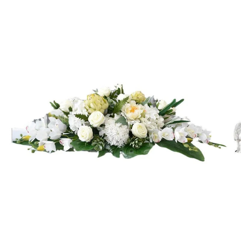 

Long conference table flower signing ceremony ornament meeting room fake flower simulation