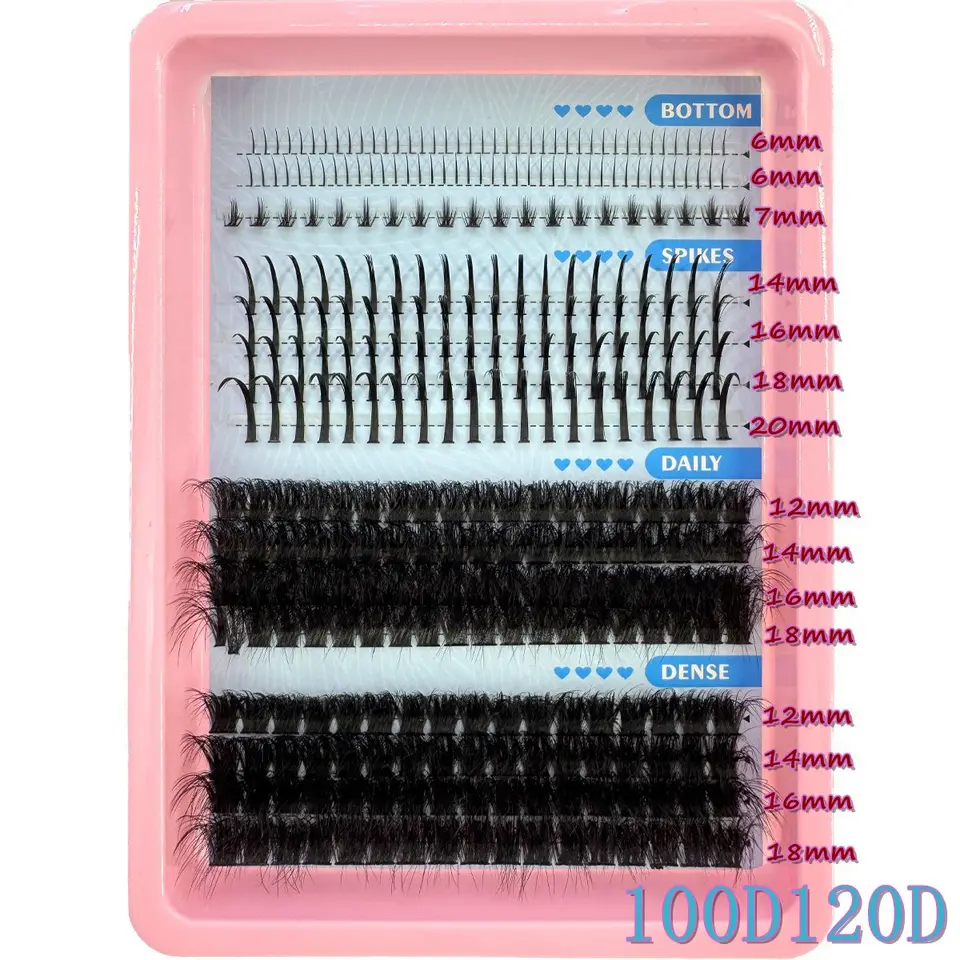 15 Filas de Rizos de Pestañas Postizas con Púas y Pestañas Inferiores DIY Manga Extensión de Pestañas Impermeable Rizos Individuales 4