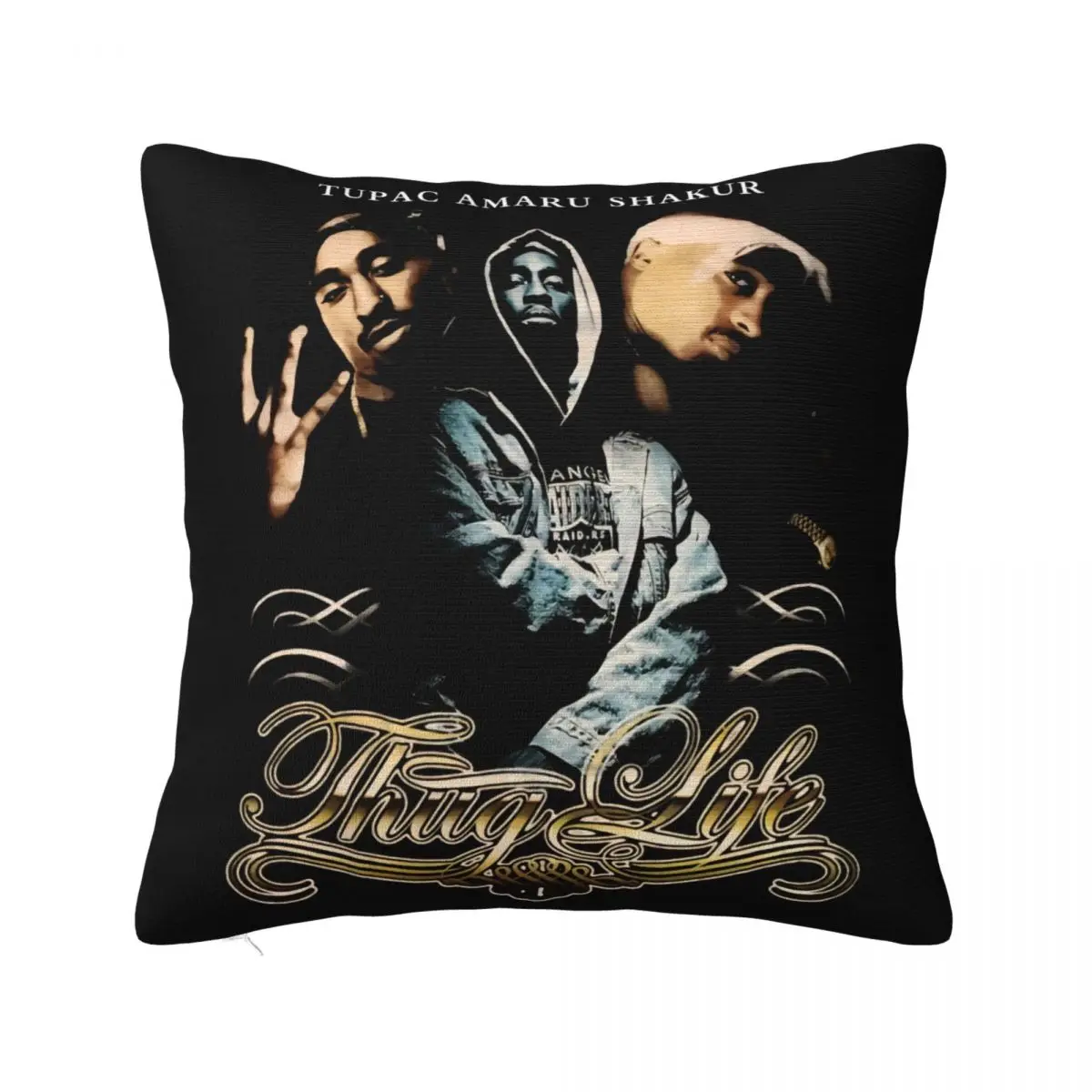 Vintage 90S Tupac Amaru Shakur Thug Life Baseball Sz M Rap Hip Hop Makaveli 2Pac Baseball C Pillow Case