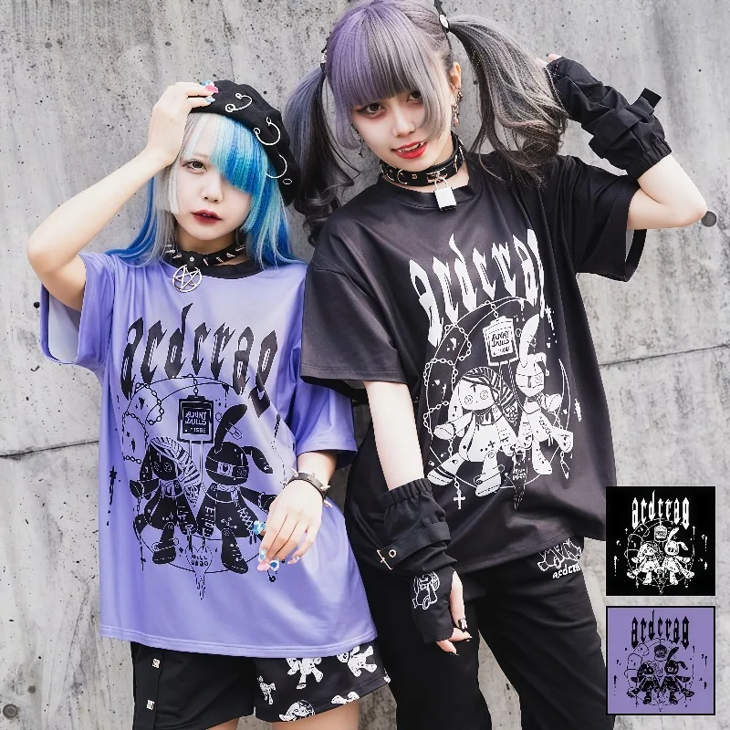 

Новая готическая футболка с 3D принтом в стиле аниме, унисекс, красочная, оригинальный уличный стиль Y2K, подходит для дома и отдыха на свежем воздухе